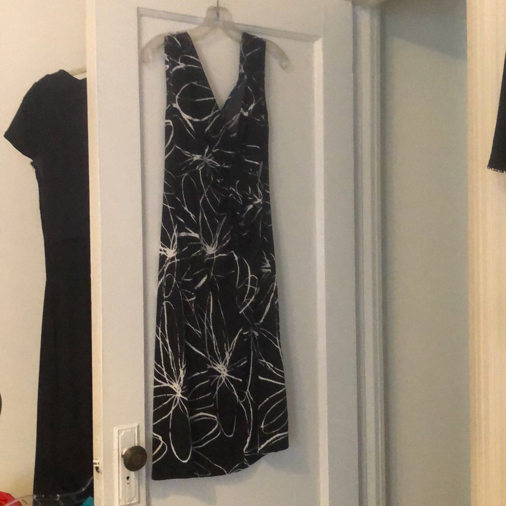 Elegant black with white flowers dress